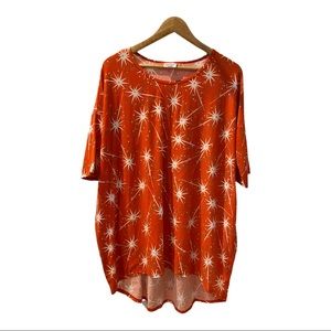 LulaRoe fireworks tunic, size XL, red